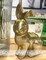 Brass Gold Bunny Figurine Easter Decor, Easter Spring Decoration Gold Bunnies Rabbit Statue Figurine
